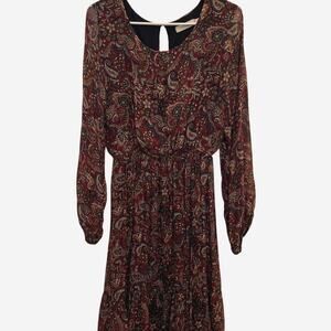 Lara Guidotti Paisley Women's Long Sleeve Dress Size XL Made in Italy